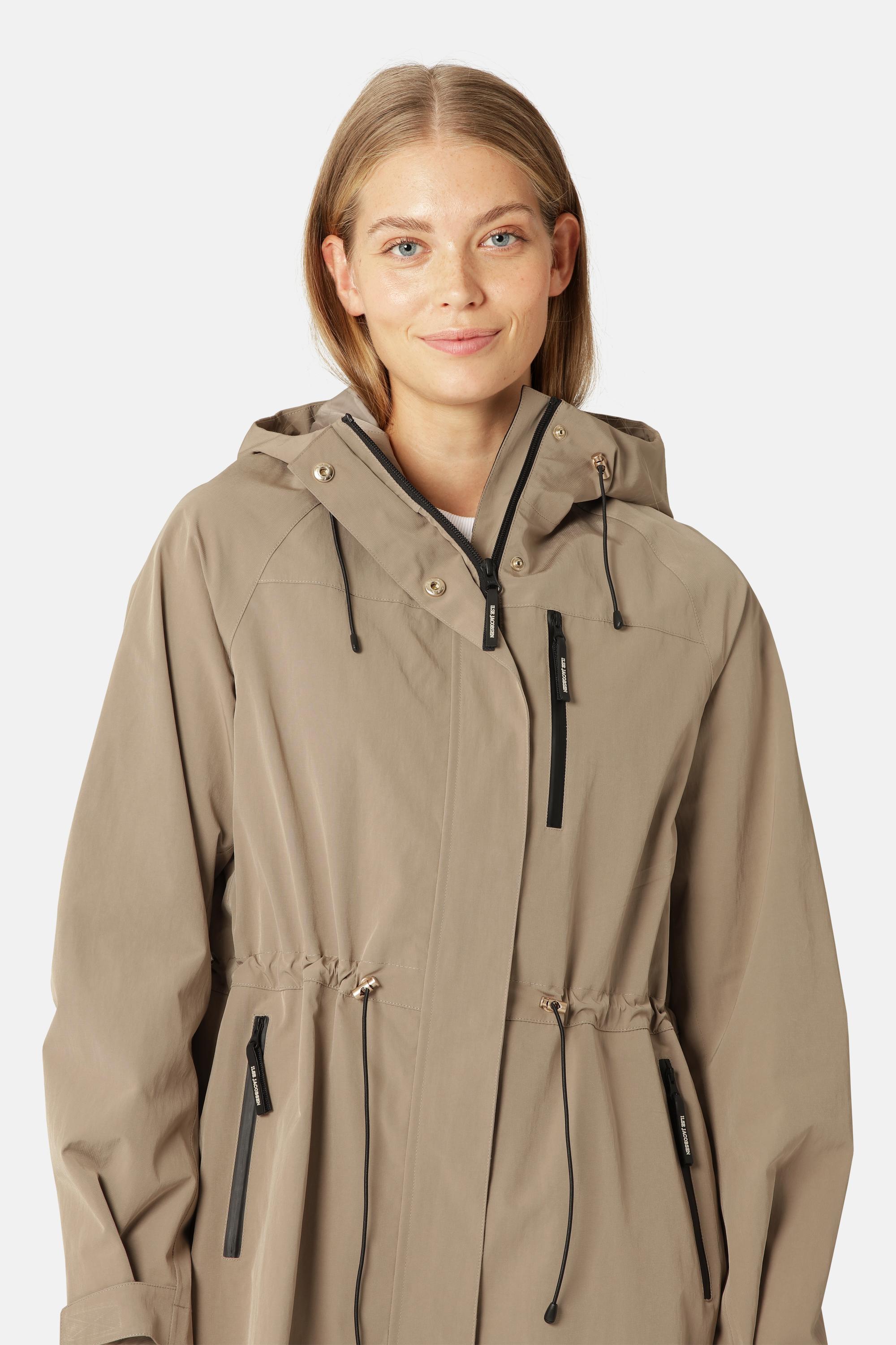 Technical Long Raincoat - Greige